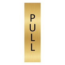Goud aluminium deurbordje pull staand