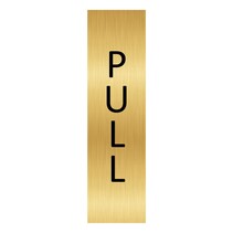 Goud aluminium deurbordje pull staand