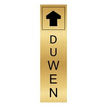 Goud aluminium deurbordje duwen staand