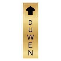Goud aluminium deurbordje duwen staand