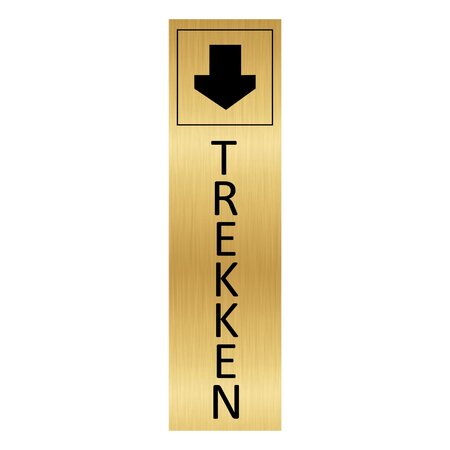 CombiCraft Goud aluminium deurbordje trekken staand 165 x 45 mm - per 1 stuk