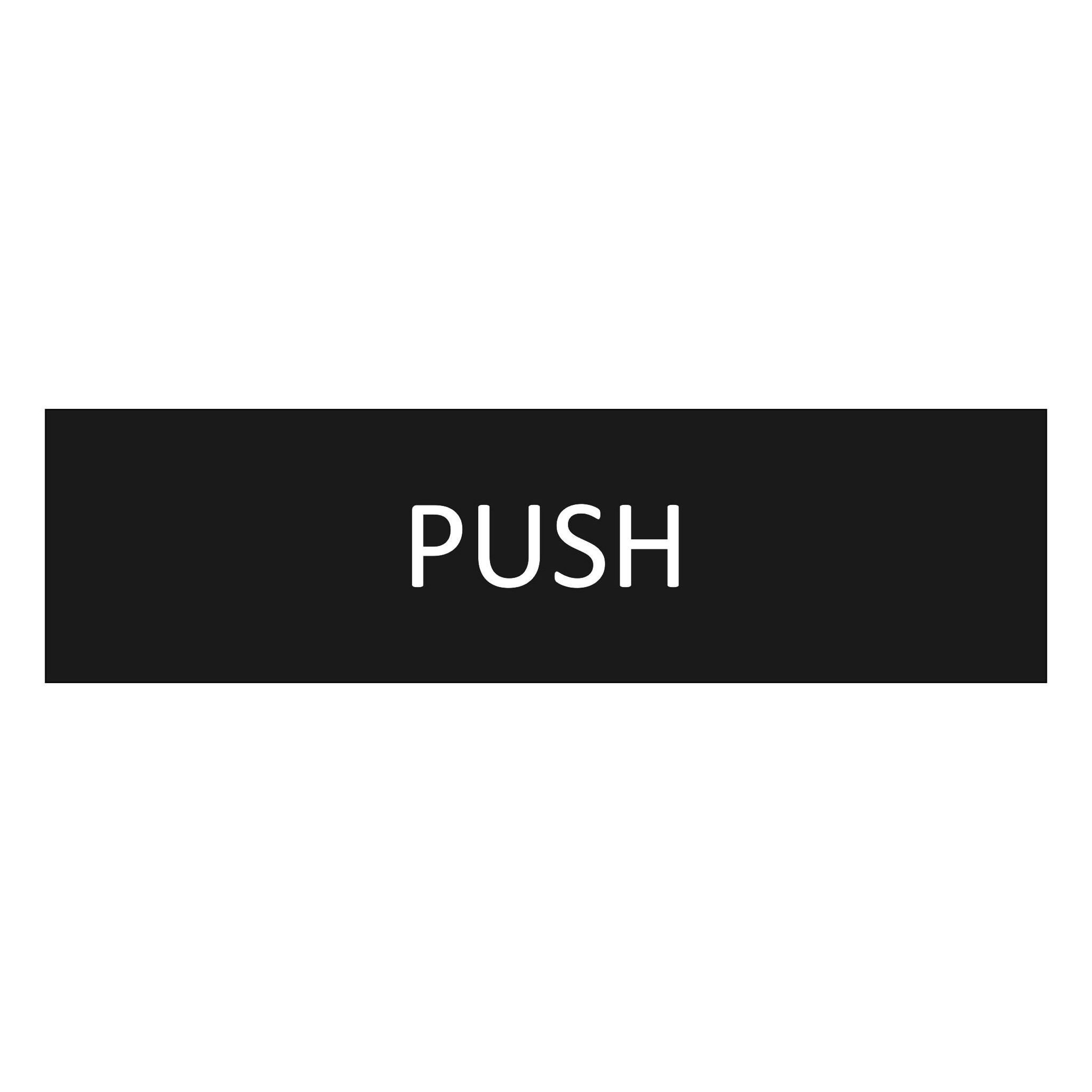 CombiCraft Zwart aluminium deurbordje push liggend 165 x 45 mm - per 1 stuk