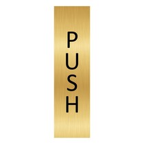 Goud aluminium deurbordje push staand