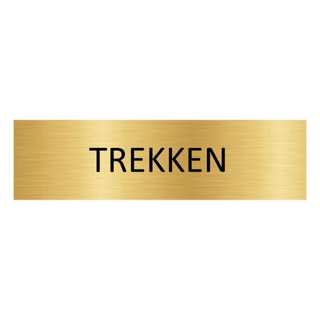 CombiCraft Goud aluminium deurbordje trekken liggend 165 x 45 mm - per 1 stuk