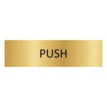Goud aluminium deurbordje push liggend