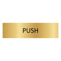 Goud aluminium deurbordje push liggend
