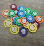 CombiCraft Kleurenmix bedrukte munten plastic Ø29mm - per 108 stuks