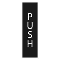 Zwart aluminium deurbordje push staand