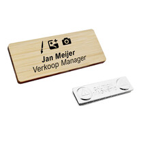 Bamboe naambadge bedrukt - per stuk