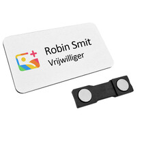 Kunststof naambadge 75x40mm bedrukt - per stuk