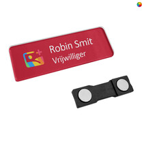 Plexiglas naambadge 75x25mm bedrukt - per stuk