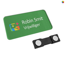 Plexiglas naambadge 75x40mm bedrukt - per stuk