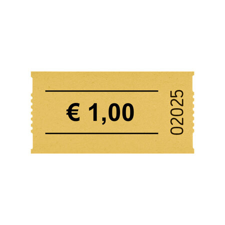 CombiCraft Consumptiebonnen op rol 57x30mm € 1 - per 1000 bonnen