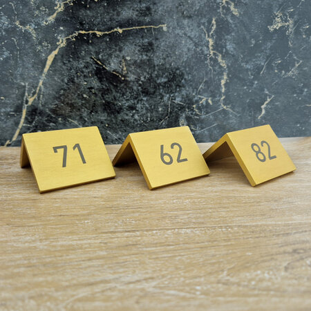 CombiCraft Tafelnummer Fortis van goudkleurig aluminium met gravering - per 1 stuk