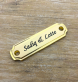 CombiCraft Messing retro deurnaamplaatjes, naamplaatjes voor bij de voordeur of bij het huisnummer