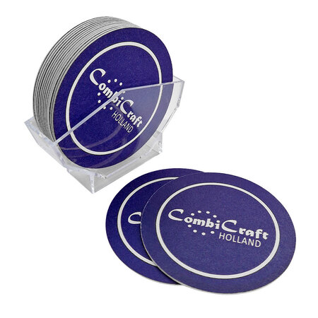 Transparante bierviltjes houder van kunststof - per stuk