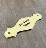 CombiCraft Messing naambordje Jules met eigen regels tekst - per 1 stuk