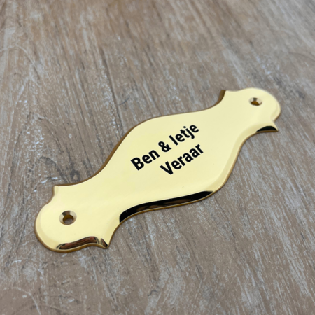 CombiCraft Messing naambordje Jules met eigen regels tekst - per 1 stuk