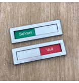 Eigen ontwerp schuifbordje van acrylaat met verschuifbaar voorpaneel in 4 maten
