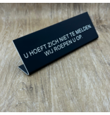 Acrylaat tafelbordjes L-vorm in diverse kleuren en maten