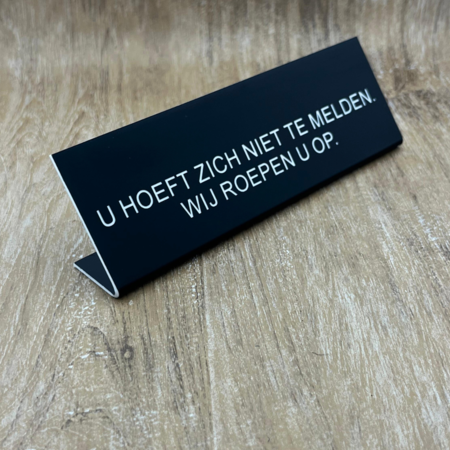 Acrylaat tafelbordjes L-vorm in diverse kleuren en maten