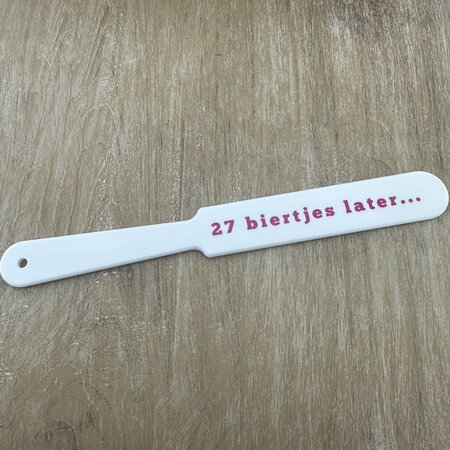 Bierafschuimer met eigen ontwerp  230x27x3mm - per 1 stuk
