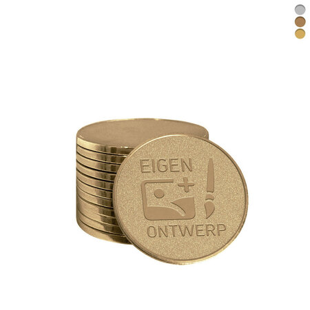 CombiCraft Brons gegoten automaatmunten Ø22mm voor mechanische muntproevers met eigen ontwerp - per 100