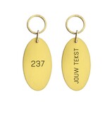 Aluminium hotel sleutelhanger Louis 37x67mm met gravering goudkleurig - per stuk