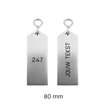 CombiCraft Bercy aluminium hotel sleutelhanger in zilver met zwarte gravering