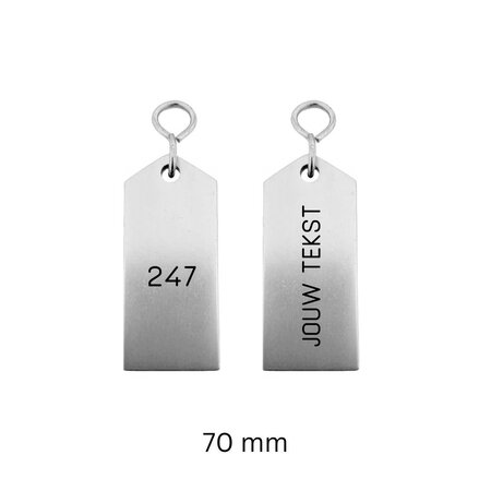 CombiCraft Bercy aluminium hotel sleutelhanger in zilver met zwarte gravering