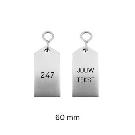 CombiCraft Bercy aluminium hotel sleutelhanger in zilver met zwarte gravering