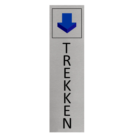 CombiCraft Staand aluminium deurbordje trekken 165 x 45 mm - per 1 stuk