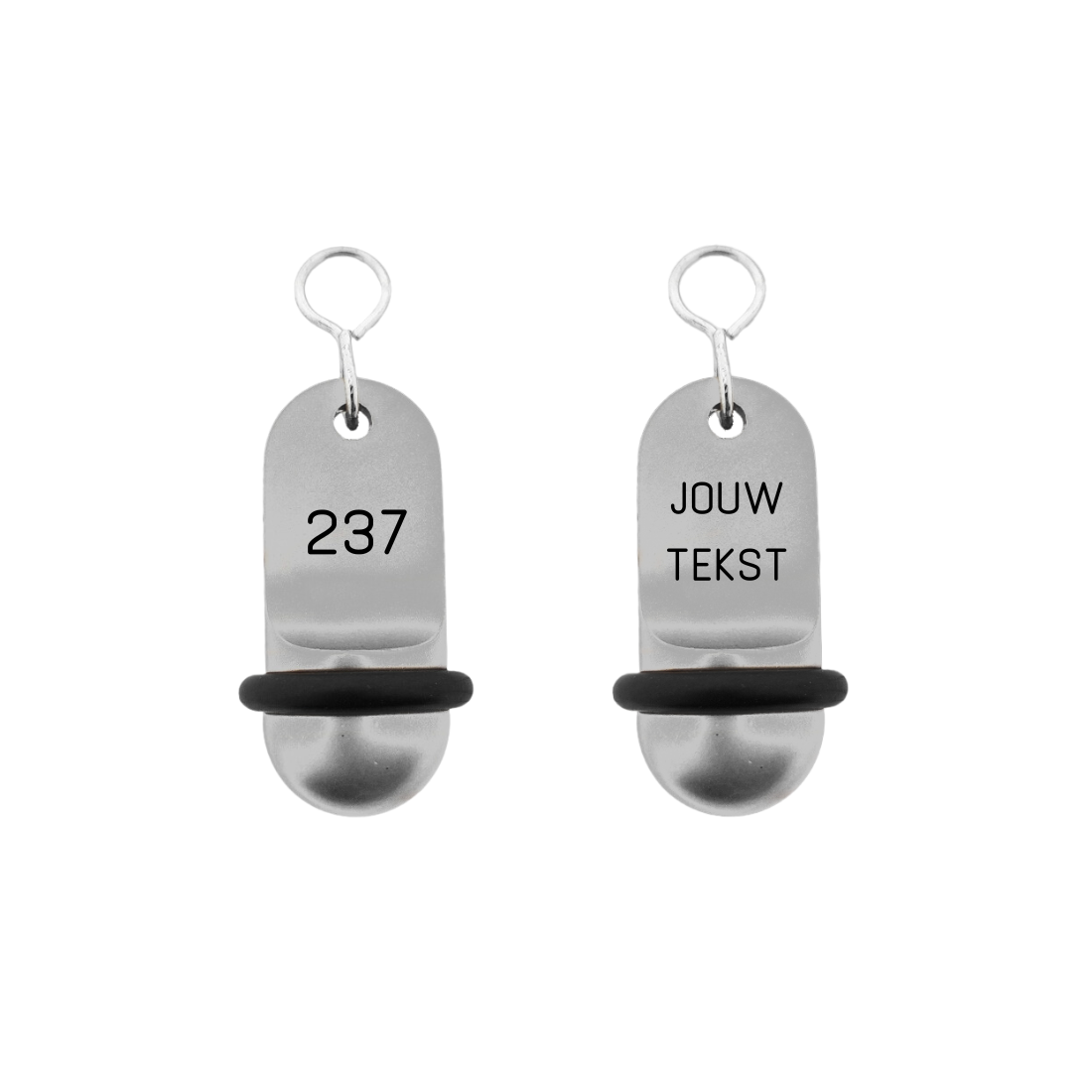 CombiCraft Mini Classic aluminium hotelsleutelhanger in zilver met zwarte gravering
