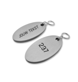 CombiCraft Cantal aluminium hotel sleutelhanger zilver met zwarte gravering