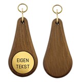 CombiCraft Houten hotel sleutelhanger Oaky Drop donkerbruin blanco of met gravering - per 1 stuk