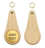 CombiCraft Houten hotel sleutelhanger Oaky Drop lichtbruin blanco of met gravering - per 1 stuk