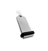 CombiCraft Midi Bumerang aluminium hotel sleutelhanger in zilver met zwarte gravering 30x75 mm