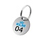 CombiCraft Aluminium zilverkleurige sleutellabels met een weerbestendig Logo en eventueel een doorlopende nummering in Ø30mm