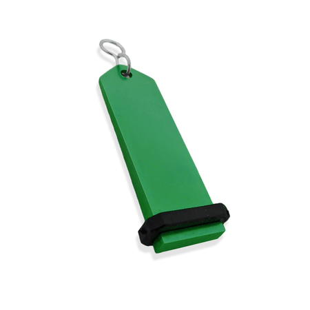 CombiCraft Bumerang aluminium hotel sleutelhanger in groen met zilveren gravering 30x100 mm