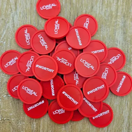 CombiCraft Plastic winkelwagenmunten € 1 bedrukken met eigen ontwerp - per 100 stuks