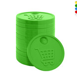CombiCraft Plastic winkelwagenmunten €0,50 formaat met gat - per 100 stuks