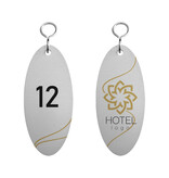 CombiCraft Aluminium hotel sleutelhanger Santisimo 40 x 90 mm eigen ontwerp - per 1 stuk