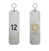 CombiCraft Aluminium hotel sleutelhanger Flores 30 x 100 mm eigen ontwerp - per 1 stuk