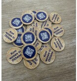 CombiCraft Houtmotief munten Ø29mm met jouw eigen ontwerp - per 100 stuks