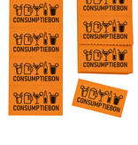 Consumptiebon met tekst consumptiebon en drank iconen op strips - per 1000 bonnen