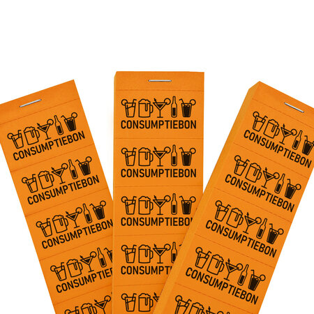 CombiCraft Consumptiebon met tekst consumptiebon en drank iconen op strips - per 1000 bonnen