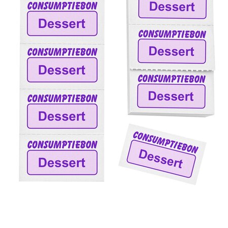 CombiCraft Consumptiebon dessert op strips - per 1000 bonnen