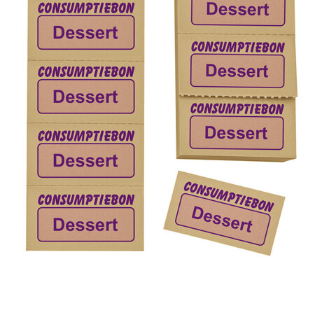 CombiCraft Consumptiebon dessert op strips - per 1000 bonnen