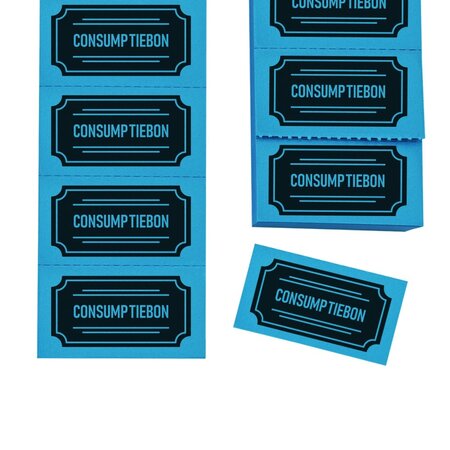 CombiCraft Consumptiebon in klassieke stijl met tekst consumptiebon op strips - per 1000 bonnen