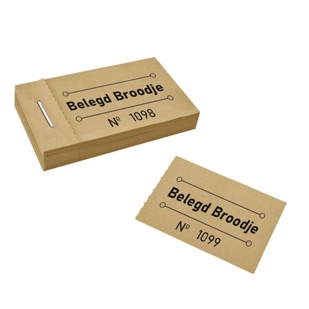 Consumptiebon belegd broodje in caramel 50x30mm - per 50 bonnen